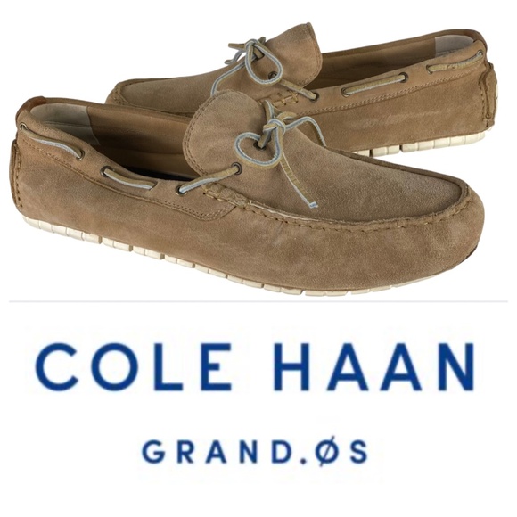 Cole Haan Zero Grand OS Camp Moc Driving Mocs Loafers Sz 13 Tan Slip On Leather - Picture 1 of 8